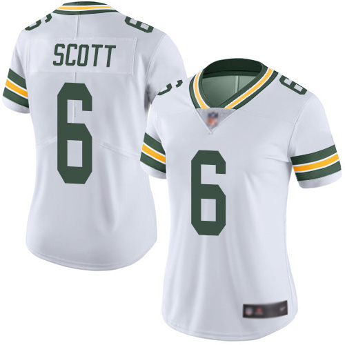 Green Bay Packers Limited White Women 6 Scott J K Road Jersey Nike NFL Vapor Untouchable